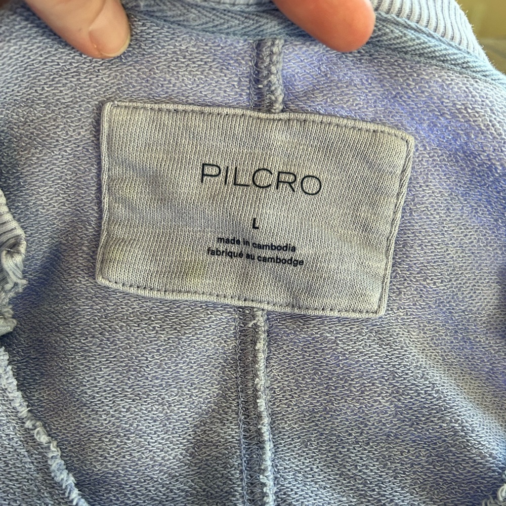 Anthropologie Pilcro Lavender Cropped V-Neck Sweatshirt - Picture 7 of 11